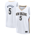 Trusc NO.Pelicans #5 Dejounte Murray White Fast Break Replica Player Stitched Jerseys- Association Edition