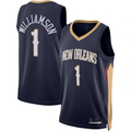 Trusc NO.Pelicans #1 Zion Williamson Navy Swingman Stitched Jerseys- Icon Edition