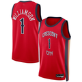 Trusc NO.Pelicans #1 Zion Williamson Red Swingman Stitched Jerseys- Statement Edition