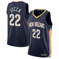 Trusc NO.Pelicans #22 Derik Queen Navy Swingman Stitched Jerseys- Icon Edition
