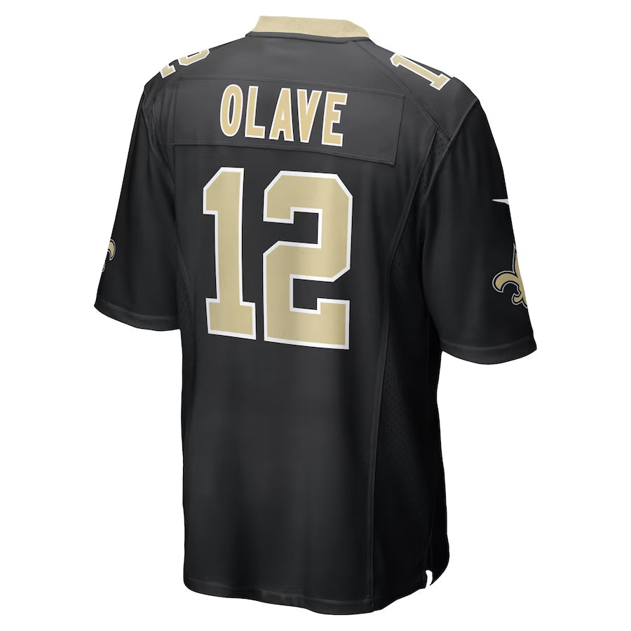 Trusc NO.Saints #12 Chris Olave Player Black Home Game Stitched Jerseys