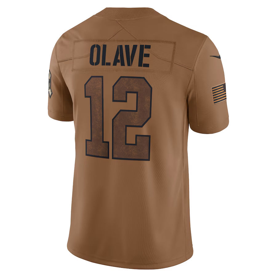 Trusc NO.Saints #12 Chris Olave Player Brown Salute To Service Limited Stitched Jerseys