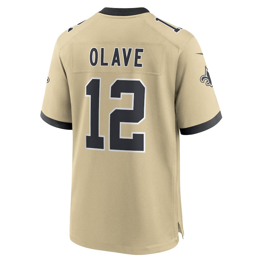 Trusc NO.Saints #12 Chris Olave Player Gold Alternate Game Stitched Jerseys