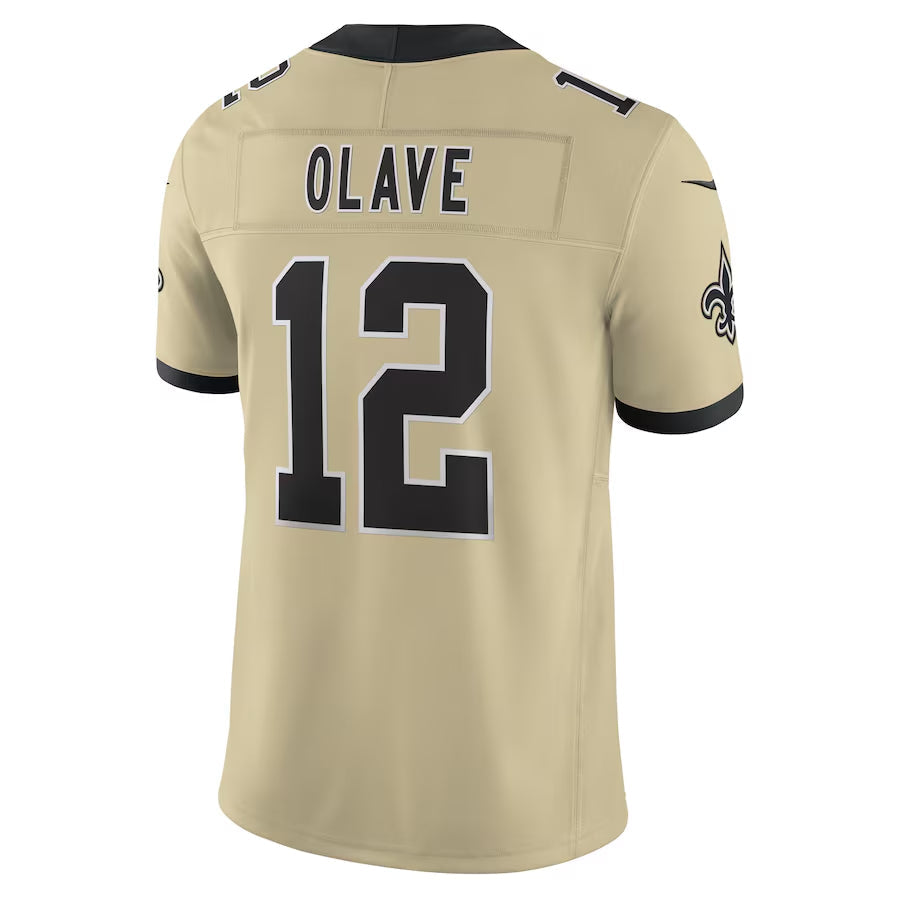 Trusc NO.Saints #12 Chris Olave Player Gold Alternate Vapor F.U.S.E. Limited Stitched Jerseys