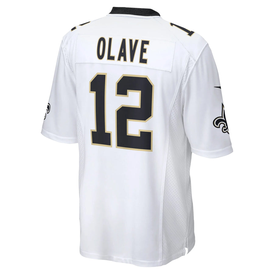 Trusc NO.Saints #12 Chris Olave Player White Home Game Stitched Jerseys