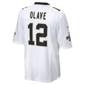 Trusc NO.Saints #12 Chris Olave Player White Home Game Stitched Jerseys