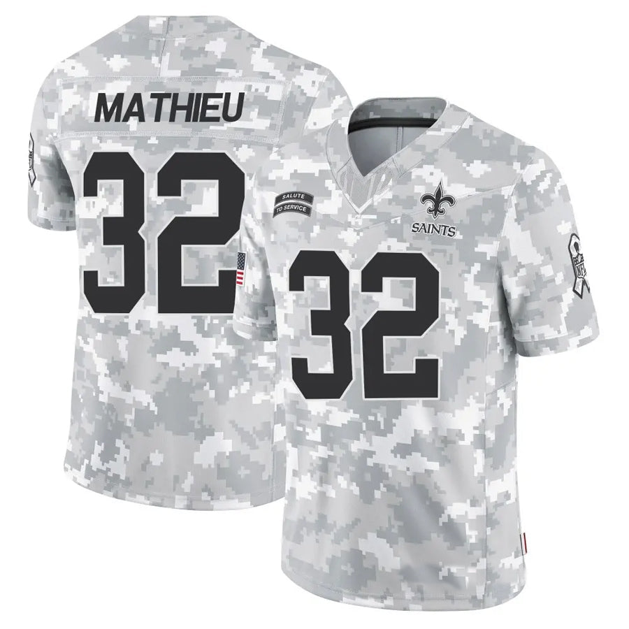 Trusc NO.Saints #32 Tyrann Mathieu Player Arctic Camo Salute to Service Limited Stitched Jerseys