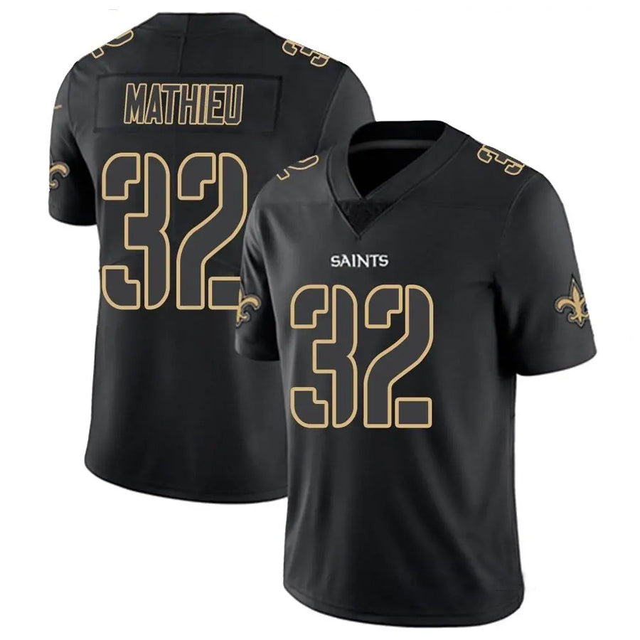 Trusc NO.Saints #32 Tyrann Mathieu Player Limited Black Impact Stitched Jerseys