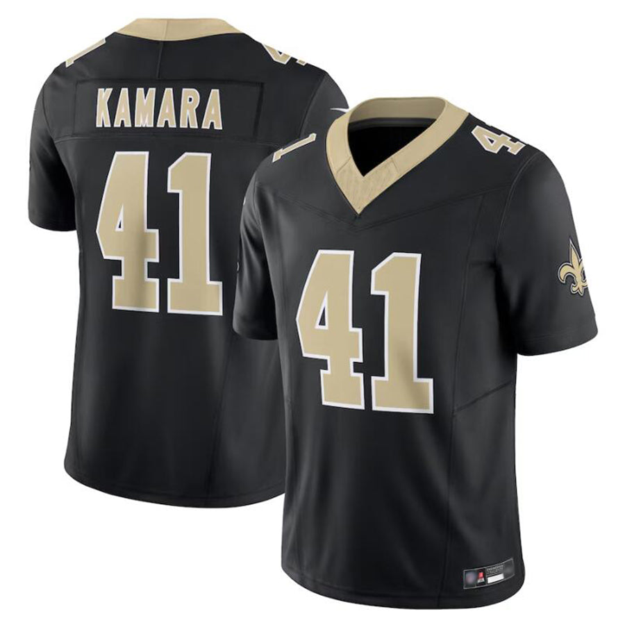 Trusc NO.Saints #41 Alvin Kamara Player Black Black Vapor F.U.S.E. Limited Stitched Jerseys