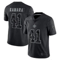 Trusc NO.Saints #41 Alvin Kamara Player Black RFLCTV Limited Stitched Jerseys