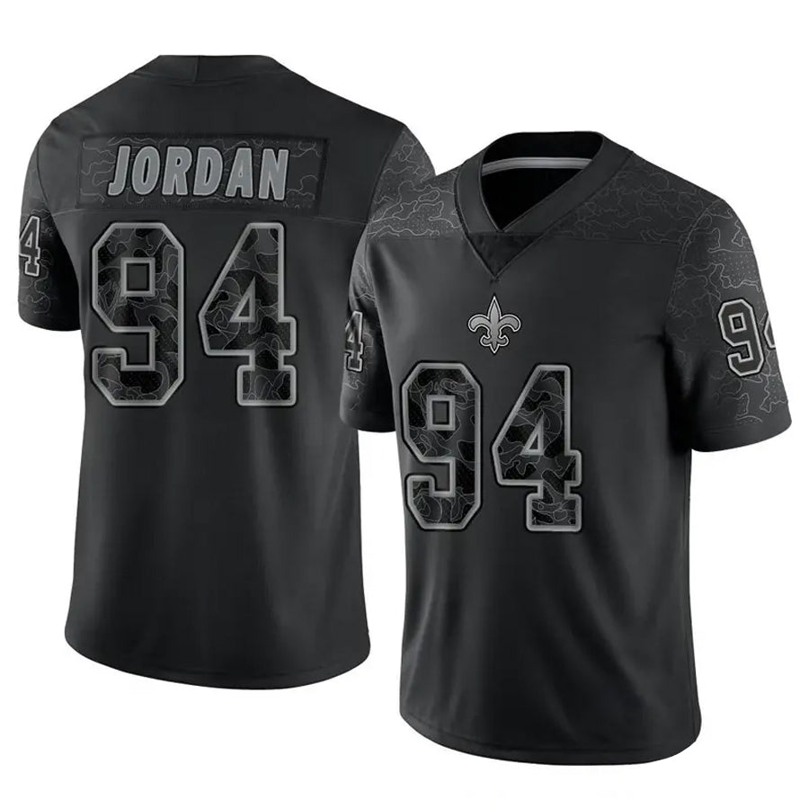 Trusc NO.Saints #94 Cameron Jordan Player Black RFLCTV Limited Stitched Jerseys