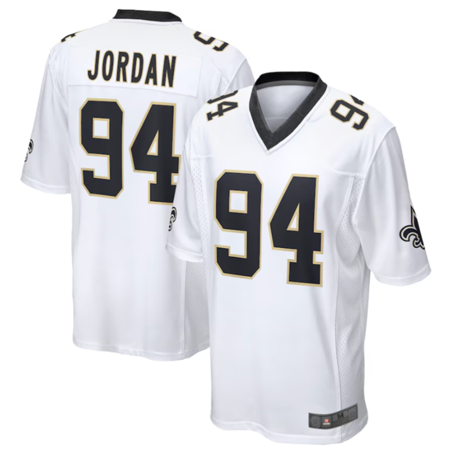 Trusc NO.Saints #94 Cameron Jordan White Game Stitched American Stitched Jerseys