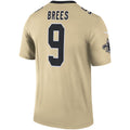 Trusc NO.Saints #9 Drew Brees Gold Inverted Legend Stitched Jerseys