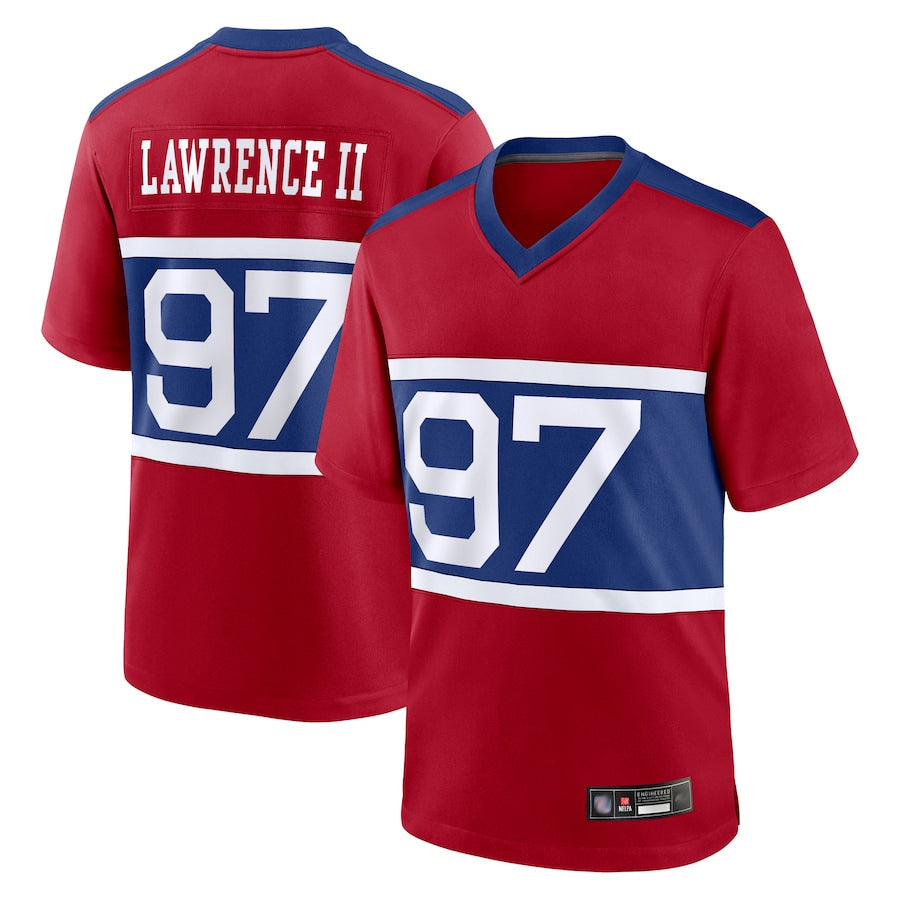 Trusc NY.Giants Secondary Throwback Alternate Jerseys - Red - #97 Dexter Lawrence II Player
