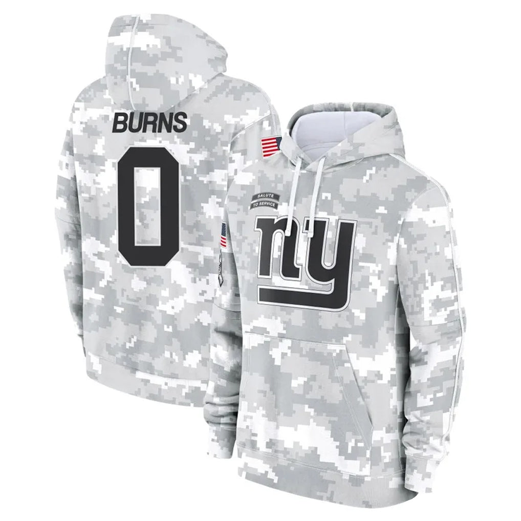 Trusc NY.Giants #0 Brian Burns Player Arctic Camo Salute to Service Hoodies Stitched Jerseys