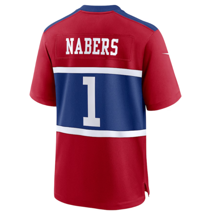 Trusc NY.Giants #1 Malik Nabers Century Red Alternate Stitched Jerseys