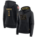 Trusc NY.Giants #1 Malik Nabers Player Black Salute to Service Hoodies Stitched Jerseys