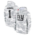 Trusc NY.Giants #1 Malik Nabers Player Salute to Service Hoodies Stitched Jerseys