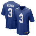 Trusc NY.Giants #3 Russell Wilson Player Royal Replica Game Stitched Jerseys