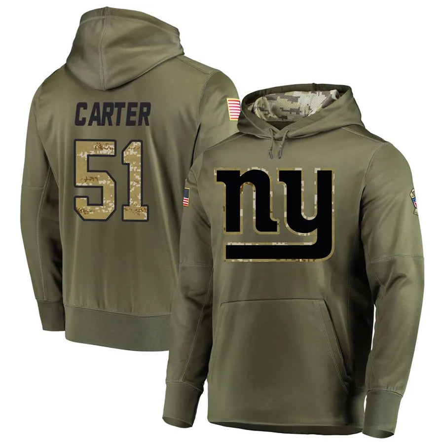 Trusc NY.Giants #51 Abdul Carter Player Salute to Service Hoodies Stitched Jerseys