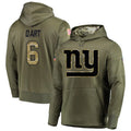 Trusc NY.Giants #6 Jaxson Dart Player Salute to Service Hoodies Stitched Jerseys