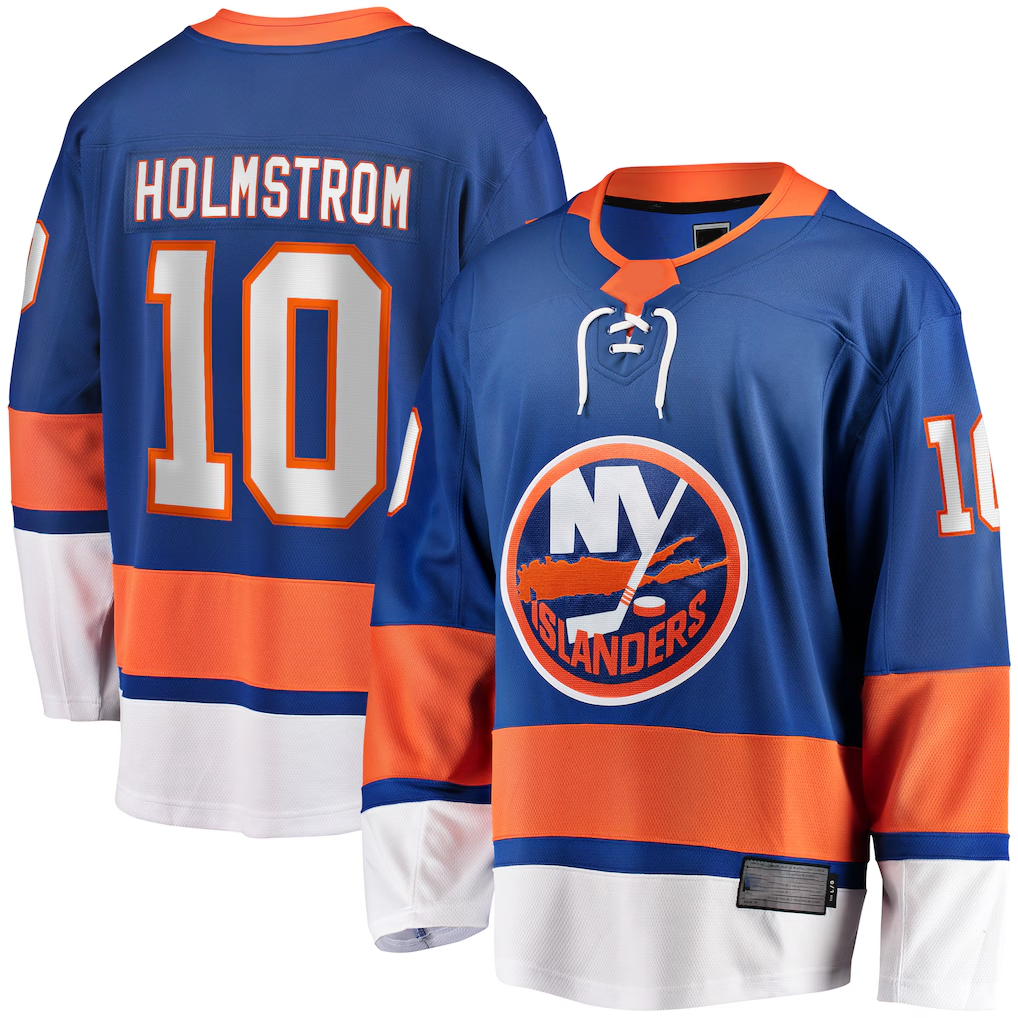 Trusc NY.Islanders #10 Simon Holmstrom Blue Home Premier Breakaway Player Jerseys