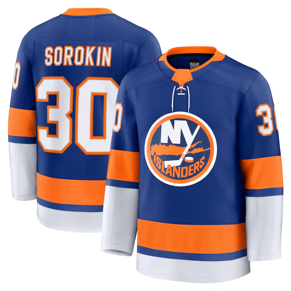 Trusc NY.Islanders #30 Ilya Sorokin Royal Home Premium Jerseys