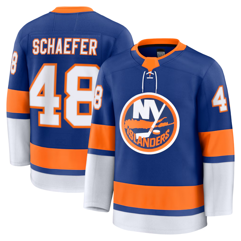 Trusc NY.Islanders #48 Matthew Schaefer Royal Home Premium Jerseys