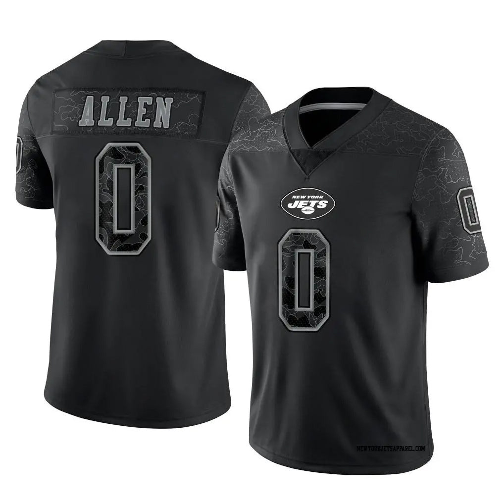Trusc NY.Jets #0 Braelon Allen Player Black REFLECTIVE Limited Stitched Jerseys