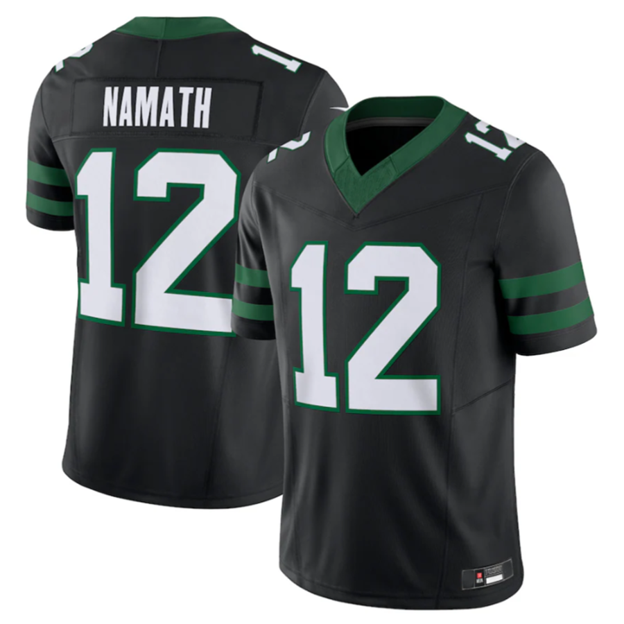 Trusc NY.Jets #12 Joe Namath Legacy Black Vapor F.U.S.E. Limited Jersey Stitched American Stitched Jerseys