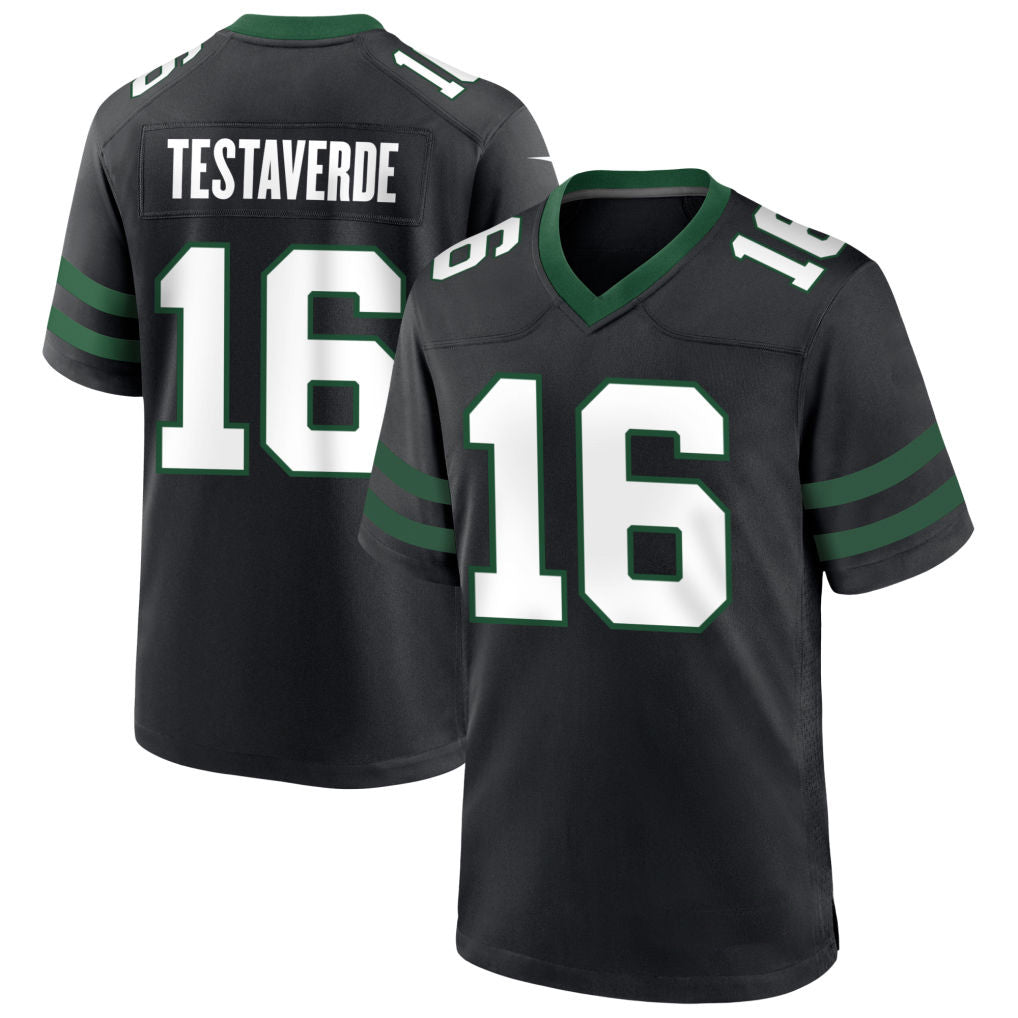 Trusc NY.Jets #16 Vinny Testaverde Player Black Home Game Stitched Jerseys