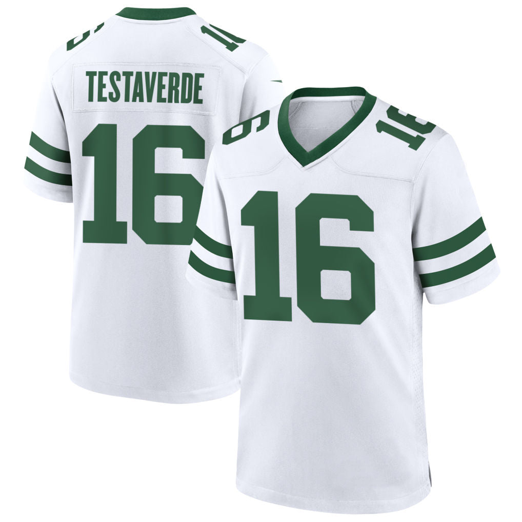 Trusc NY.Jets #16 Vinny Testaverde Player White Home Game Stitched Jerseys
