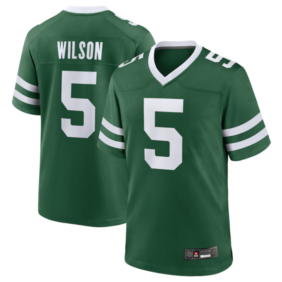 Trusc NY.Jets #5 Garrett Wilson Legacy Green Game Jersey Stitched American Stitched Jersey