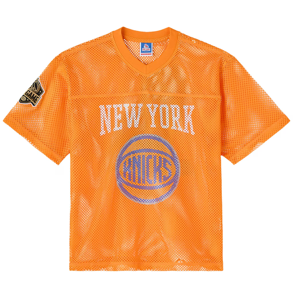 Trusc NY.Knicks OVO x  Orange Mesh Football Fashion Jerseys