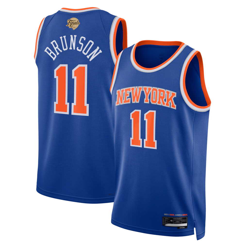 Trusc NY.Knicks #11 Jalen Brunson  Blue 2026  Finals Patch Swingman Jerseys - Icon Edition