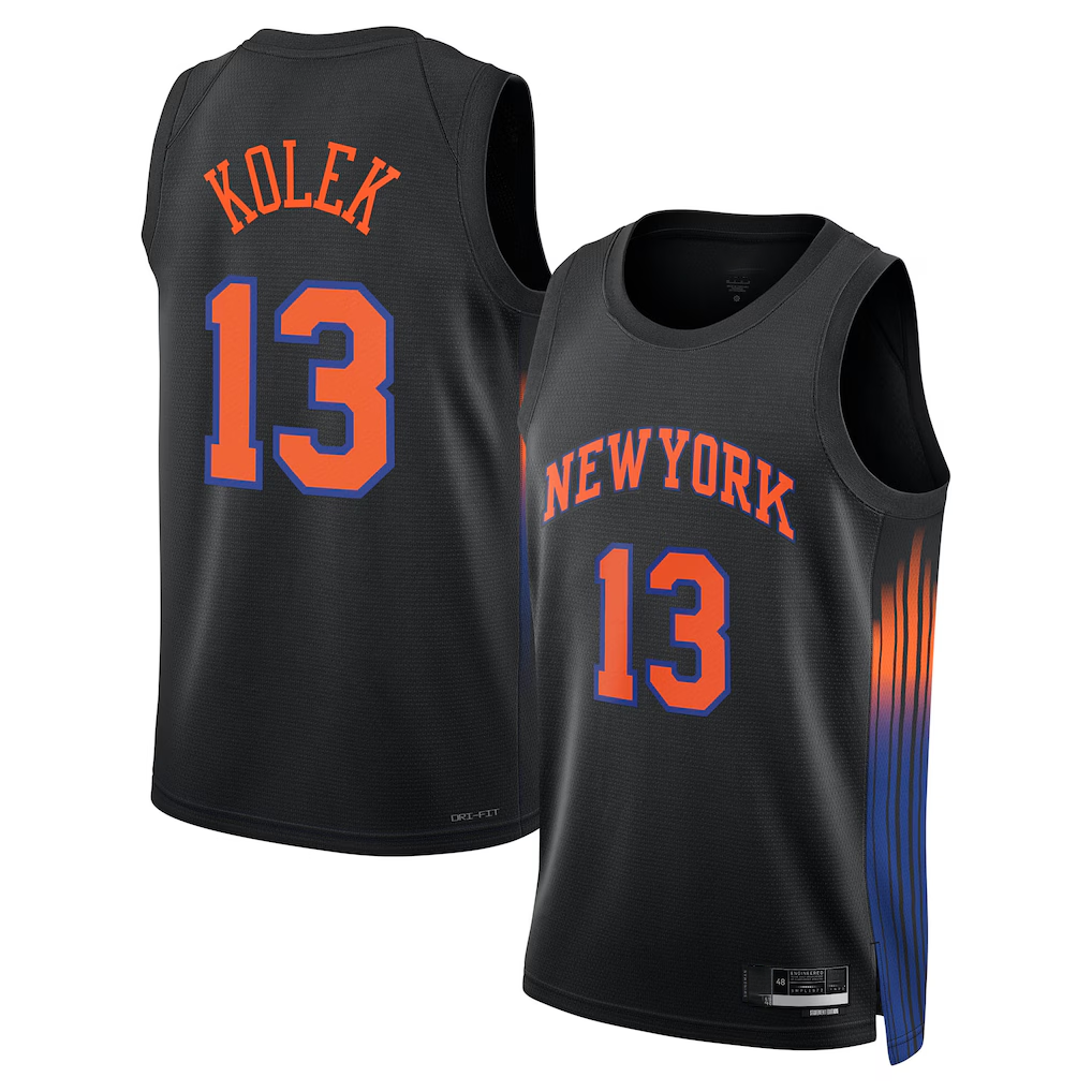 Trusc NY.Knicks #13 Tyler Kolek Jordan Brand Black Swingman Jerseys - Statement Edition