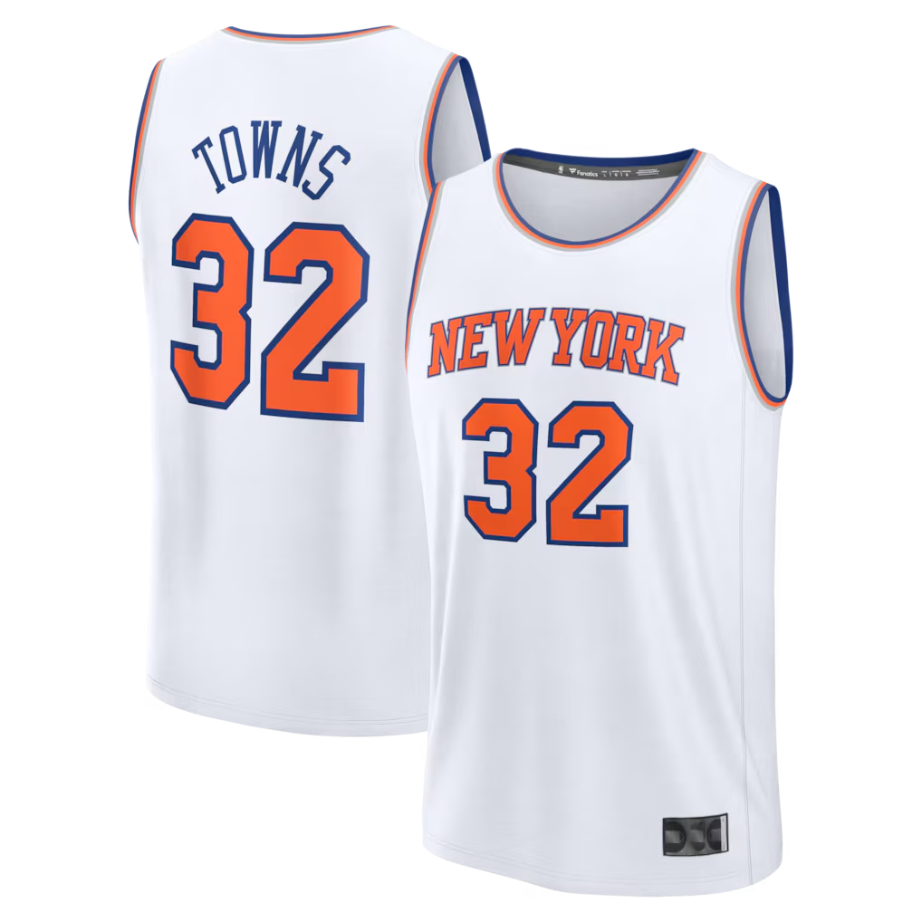 Trusc NY.Knicks #32 Karl-Anthony Towns  White Fast Break Replica Player Jerseys - Association Edition