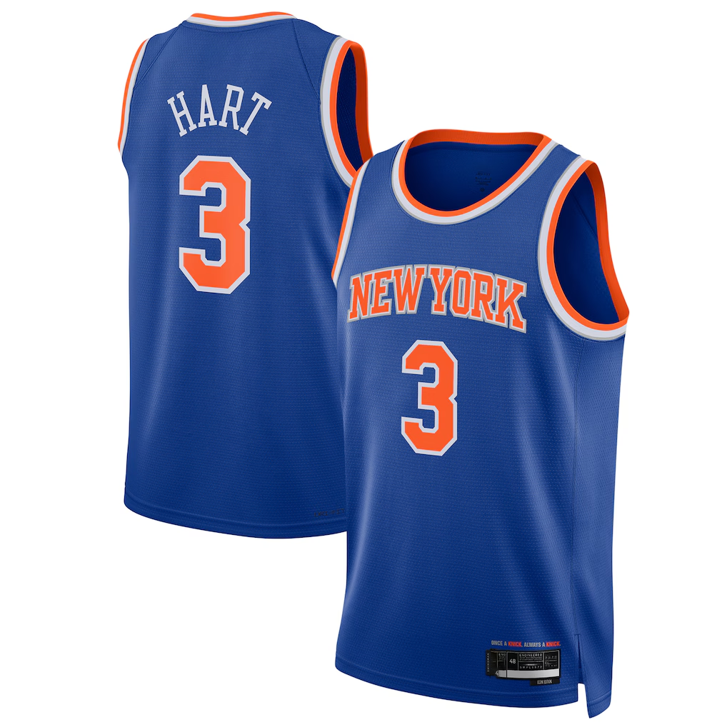 Trusc NY.Knicks #3 Josh Hart Blue Swingman Player Jerseys - Icon Edition