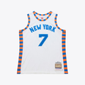 Trusc NY.Knicks #7 Carmelo Anthony Mitchell & Ness White 2015-16 Hardwood Classics Authentic Jerseys