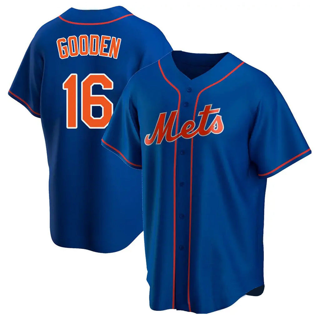 Trusc NY.Mets #16 Dwight Gooden Player Royal Home Game Stitched Jerseys
