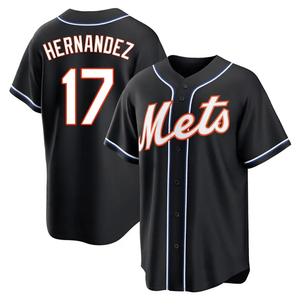 Trusc NY.Mets #17 Keith Hernandez Player Black Fashion Out Game Stitched Jerseys
