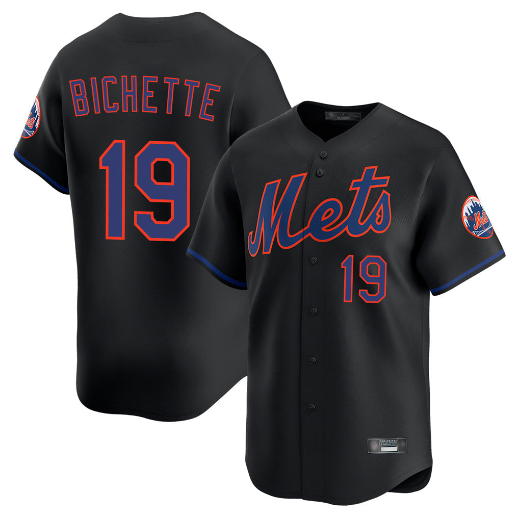 Trusc NY.Mets #19 Bo Bichette Player Black Alternate Home Limited Stitched Jerseys
