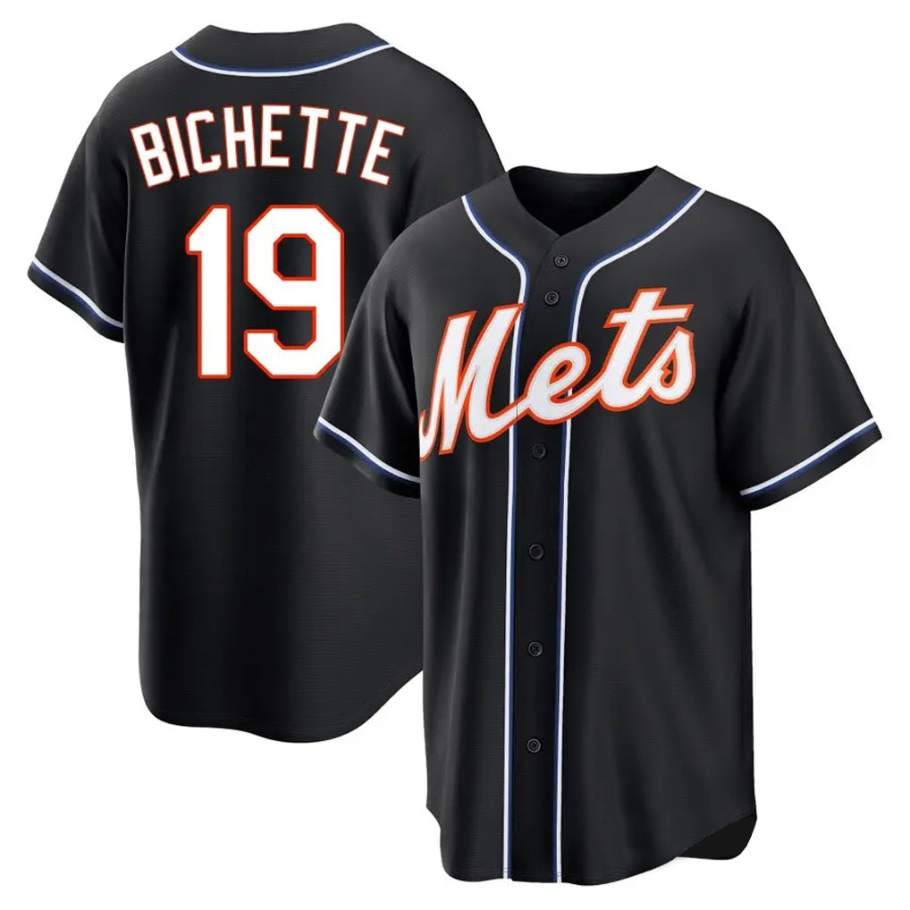 Trusc NY.Mets #19 Bo Bichette Player Black Fashion Out Game Stitched Jerseys