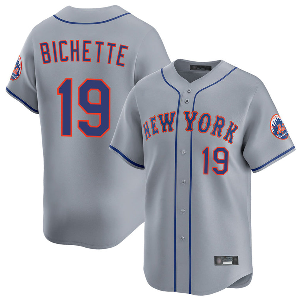 Trusc NY.Mets #19 Bo Bichette Player Gray Road Limited Home Stitched Jerseys