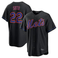Trusc NY.Mets #22 Juan Soto Player Black Alternate Home Game Stitched Jerseys