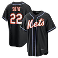 Trusc NY.Mets #22 Juan Soto Player Black Fashion Out Game Stitched Jerseys