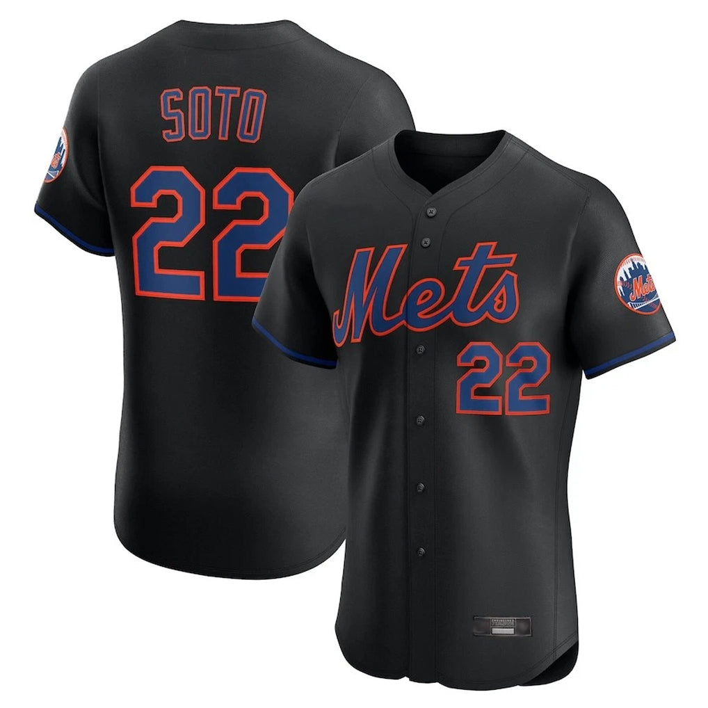Trusc NY.Mets #22 Juan Soto Player Black Home Limited Elite Stitched Jerseys