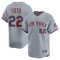 Trusc NY.Mets #22 Juan Soto Player Gray Road Limited Home Stitched Jerseys