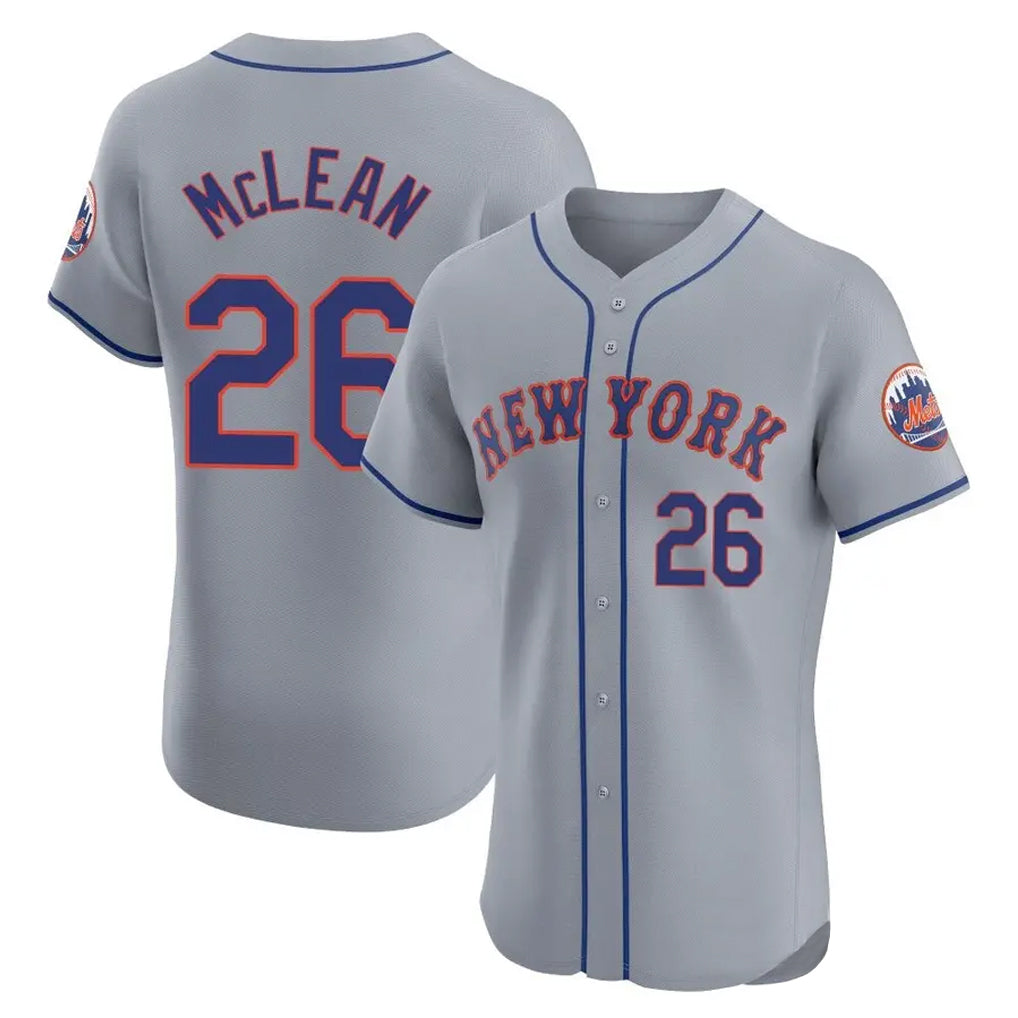 Trusc NY.Mets #26 Nolan McLean Player Gray Road Limited Elite Home Stitched Jerseys