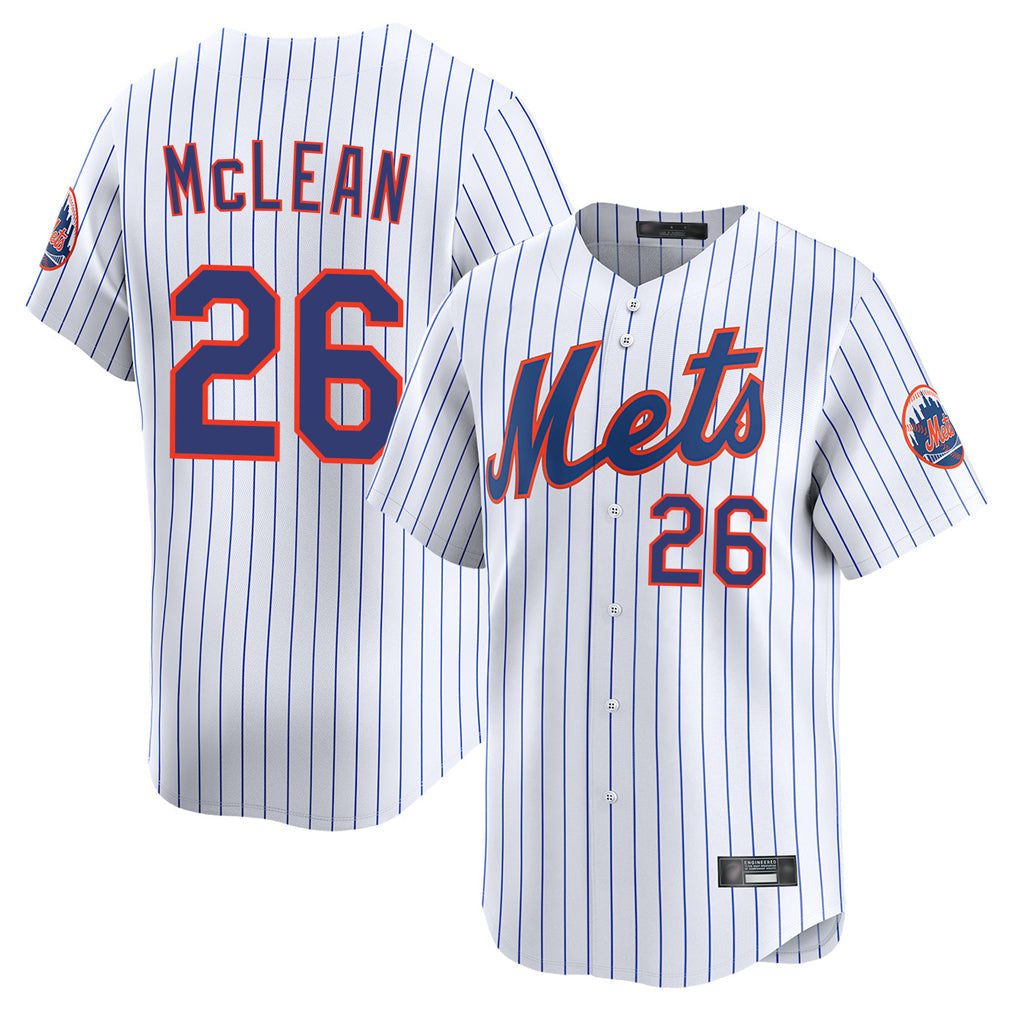 Trusc NY.Mets #26 Nolan McLean Player White Home Replica Stitched Jerseys